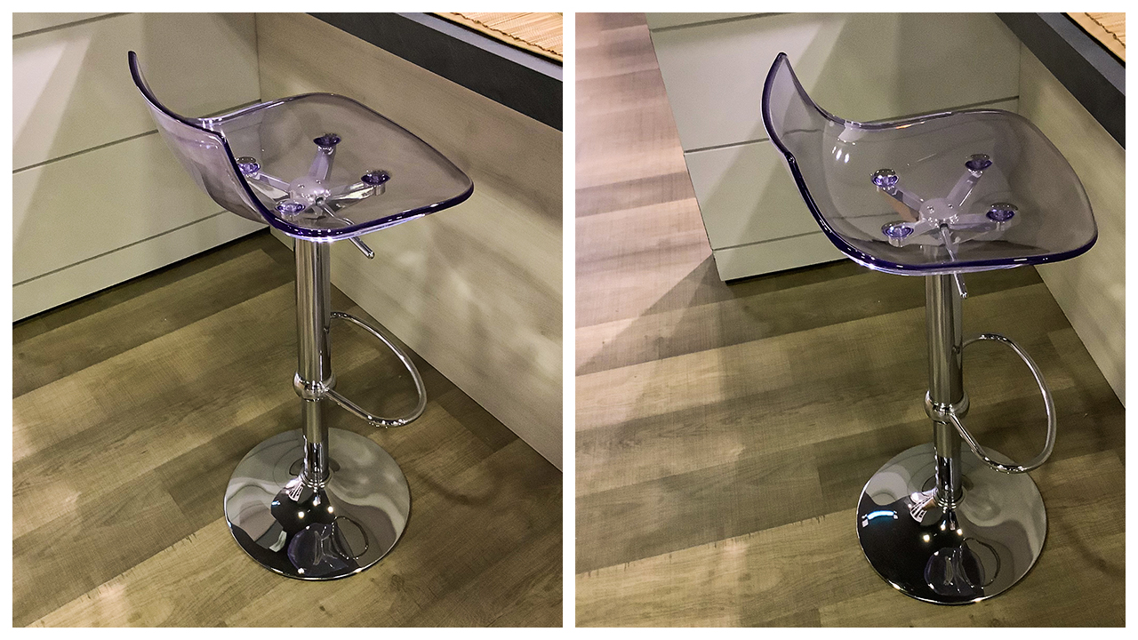 Sgabelli in polipropilene con alzata a gas struttura cromo